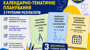 Календарно-тематичне планування уроків математики 6 клас з Групами результатів