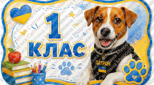 Комплект табличок на двері «1–4 клас» із Псом Патроном (НУШ)