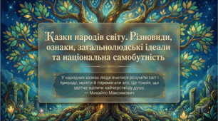 5 клас НУШ. Казки народів світу: різновиди, ознаки, загальнолюдські ідеали та національна самобутність. Презентація, інфографіка, робочий аркуш