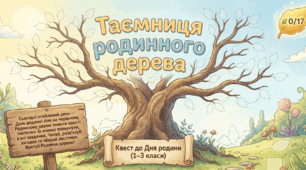 👨‍👩‍👧‍👦 Квест з читання до Дня родини «Таємниця родинного дерева» Для учнів 1–4 класів