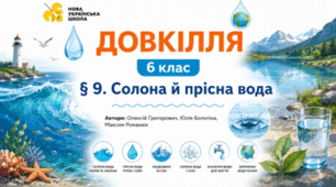 Солона й прісна вода. Презентація, інфографіка, робочий аркуш