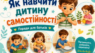 Комплект плакатів для батьків «Як навчити дитину самостійності»