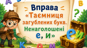 "Таємниця загублених букв" Ненаголошені е, и