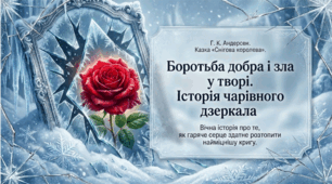 5 клас НУШ. Ганс Крістіан Андерсен. Казка "Снігова королева". Боротьба добра і зла у творі. Історія чарівного дзеркала. Презентація, інфографіка, робочий аркуш