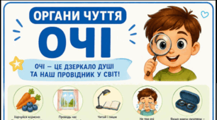 Органи чуття - ОЧІ. Тематичний плакат