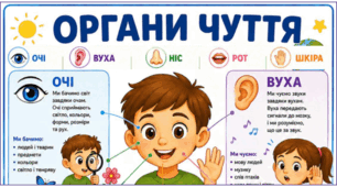 ОРГАНИ ЧУТТЯ. Комплект тематичних плакатів