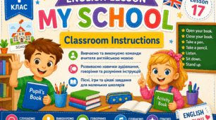 План-конспект уроку англійської мови для 1 класу НУШ "My School. Classroom Instructions" (Lesson 17) + мультимедійна презентація