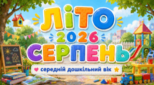 Розгорнутий календарний + перспективний план на СЕРПЕНЬ середній дошкільний вік. ЛІТО 2026