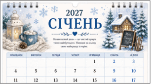 СІЧЕНЬ - 2027. Календар-планер