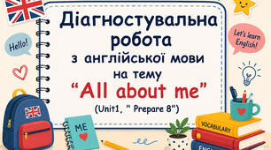 Діагностувальна робота з англійської мови для 8 класу (НУШ) по темі " All about me" (Unit 1, підручник " Рrepare 8"