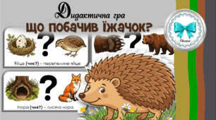 Дидактична гра "Що побачив Їжачок?". Граматична правильність мовлення