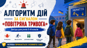 «Алгоритм дій за сигналом “Повітряна тривога”» (презентація + конспект бесіди) 5–8 класів