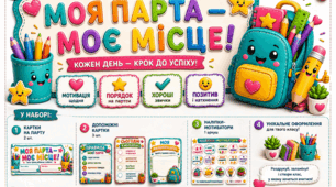 «Моя парта — моє місце». Комплект для оформлення учнівської парти та мотивації дітей
