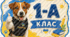 Комплект табличок на двері «1-А, 2-А, 3-А, 4-А клас» із Псом Патроном