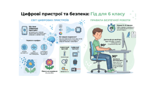 Інфографіка «Цифрові пристрої та безпека: гід для 6 класу»
