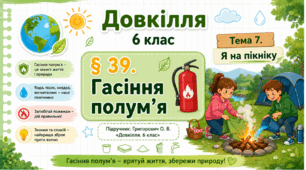 Гасіння полум’я. Презентація, інфографіка, робочий аркуш