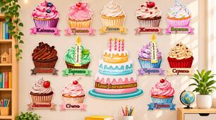 🎂 Куточок “Наші іменинники” у солодкому стилі!