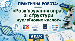 Практична робота: «Розв'язування вправ зі структури нуклеїнових кислот» 📚👩‍🏫👨‍🏫 9 клас НУШ, О.Тагліна (робочий аркуш учня+зразок виконання)