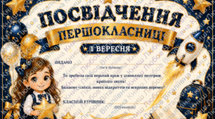 Посвідчення першокласника,першокласниці