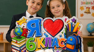🎓 Фотобутафорія «Я ❤️ 6 клас» 📚✨ Перший дзвоник