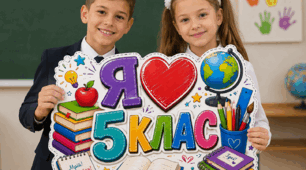 🎓 Фотобутафорія «Я ❤️ 5 клас» 📚✨