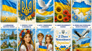 Дидактична гра «День Незалежності України» (10 пазлів)