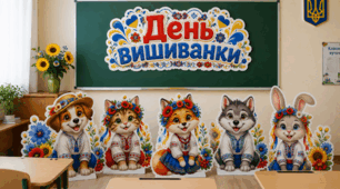 Ростова фігура 🐱Кішка у вишиванці до Дня вишиванки