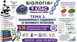 Цитоплазматична спадковість. Регуляція активності генів. Презентація, інфографіка, робочий аркуш