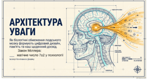 Презентація «Архітектура уваги: як біологічні обмеження людського мозку формують цифровий дизайн, пам'ять» Закон Міллера:  магічне число 7±2 у психології