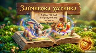 «Казка "Зайчикова хатинка" з завданнями»