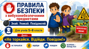 «Правила безпеки з вибухонебезпечними предметами» (презентація + конспект бесіди) 5–8 класів