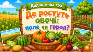 Дидактична гра «Де ростуть овочі: поле чи город?»