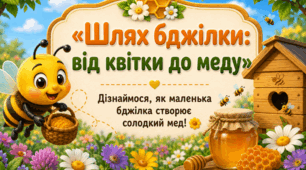 Комплект навчальних плакатів «Шлях бджілки: від квітки до меду»