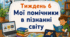 Тематичний тиждень "Мої помічники в пізнанні світу" 3 клас НУШ Стіна слів