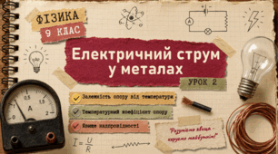 9 клас НУШ Електричний струм у металах. Залежність опору від температури. Температурний коефіцієнт опору. Явище надпровідності»