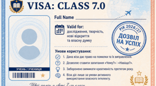 Листівка "Віза в 7-й клас" (для  1 вересня)