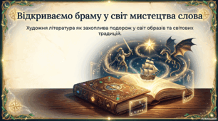 Художня література як мистецтво слова. Художній образ. Традиційні образи в національних літературах. Розмаїття літературних традицій.