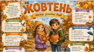 ЖОВТЕНЬ. Плакат/постер (на 1, 4, 9 аркушах) + пазл