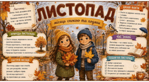 ЛИСТОПАД. Плакат/постер (на 1, 4, 9 аркушах) + пазл