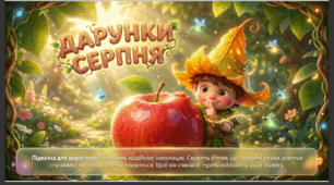 Презентація+конспект заняття з розвитку мовлення "Дарунки серпня". Старша група.
