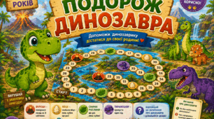 Дидактична гра-ходилка «Подорож динозавра» 🦕