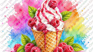 ✨Розмальовка та малюнок ✨🌸 "Малинова мрія"🍧🍦💗✨
