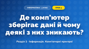 Де комп’ютер зберігає дані й чому деякі з них зникають? (4 клас, Інформатика, Біос)