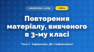 Повторення матеріалу, вивченого в 3-му класі (4 клас, Інформатика, Вдовенко)