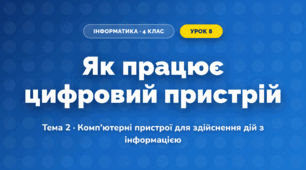 Як працює цифровий пристрій (4 клас, Інформатика, Вдовенко)