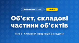 Об’єкт, складові частини об’єктів (4 клас, Інформатика, Вдовенко)