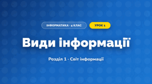 Види інформації (4 клас, Інформатика, Воронцова)