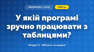 У якій програмі зручно працювати з таблицями? (4 клас, Інформатика, Морзе)