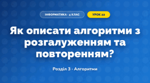 Як описати алгоритми з розгалуженням та повторенням? (4 клас, Інформатика, Морзе)