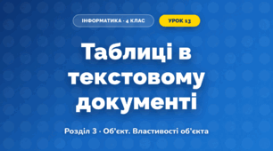 Таблиці в текстовому документі (4 клас, Інформатика, Тріщук)